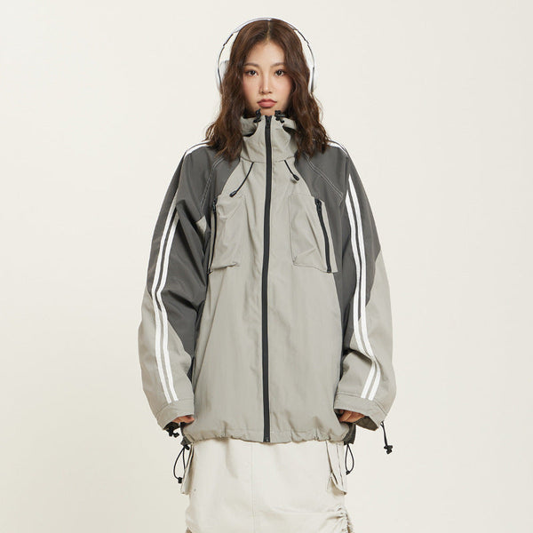 Women's Waterproof Stitching Outdoor Jacket Coat