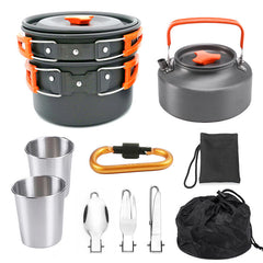 Portable Outdoor Camping Hiking Picnic Cookware Mess Kit