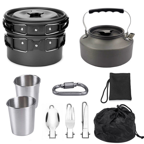Portable Outdoor Camping Hiking Picnic Cookware Mess Kit