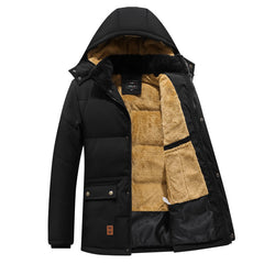 Men's Fleece Lined Thick Waterproof Winter Jacket