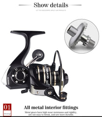 13 Plus 1BB Metal Spool Spinning Fishing Reel