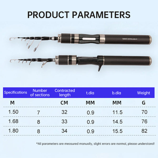 Portable Carbon Fiber Telescopic Fishing Rod