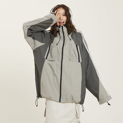 Women's Waterproof Stitching Outdoor Jacket Coat
