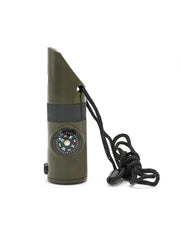 7 In 1 Survival Whistle Compass LED Outdoor Tool