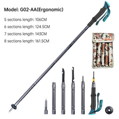 Folding Telescopic Outdoor Hiking Walking Support Stick