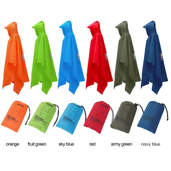 3 In 1 Waterproof Rain Poncho Outdoor Motorcycle Hiking