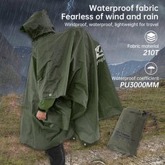 3 In 1 Waterproof Rain Poncho Outdoor Motorcycle Hiking
