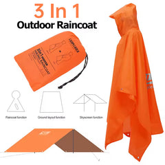 3 In 1 Waterproof Rain Poncho Outdoor Motorcycle Hiking