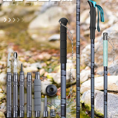 Folding Telescopic Outdoor Hiking Walking Support Stick