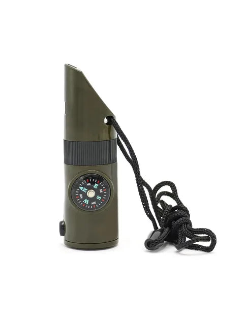 7 In 1 Survival Whistle Compass LED Outdoor Tool