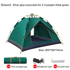 Quick Deploy Green White Outdoor Camping Tent
