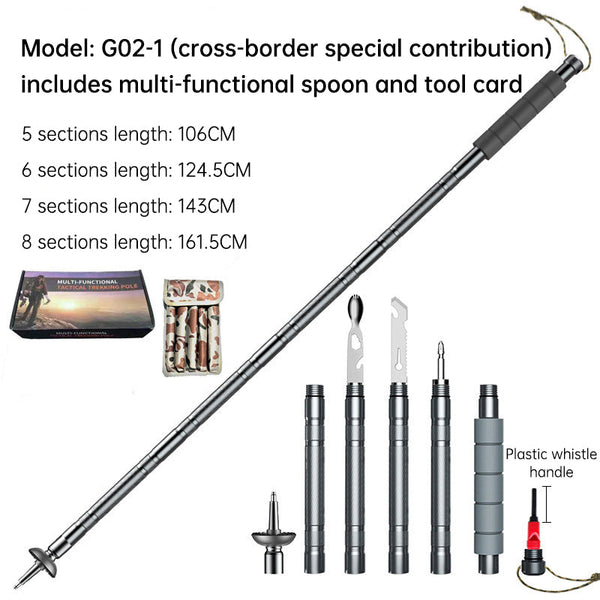 Folding Telescopic Outdoor Hiking Walking Support Stick