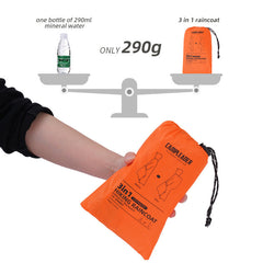 3 In 1 Waterproof Rain Poncho Outdoor Motorcycle Hiking