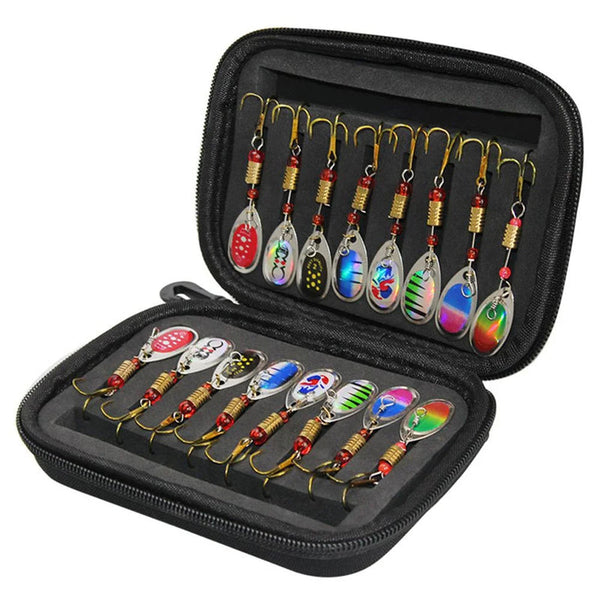 16 Piece Metal Spoon Spinner Fishing Lure Set