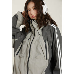 Women's Waterproof Stitching Outdoor Jacket Coat