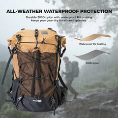 35L Lightweight Waterproof Outdoor Hiking Backpack
