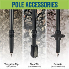 Casual Hiking Trekking Walking Poles Pair Travel Bag